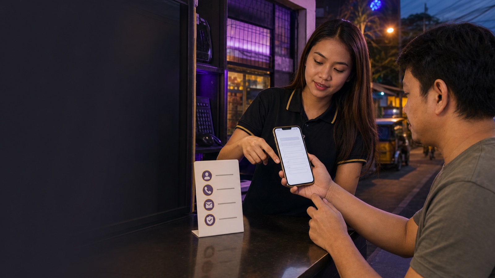 Local agent helping a Filipino player register a SPINEX account